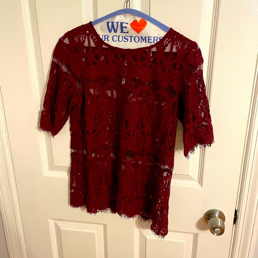 Maroon Lace Bcbgeneration Top - image 1